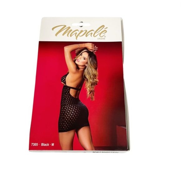 NEW Mapale Lingerie Babydoll with Matching G-String in Black 7305 - Size Medium - Picture 2 of 4